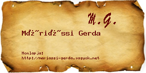 Máriássi Gerda névjegykártya